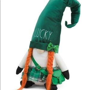 Rae Dunn LUCKY Girl Gnome Plush Decor
